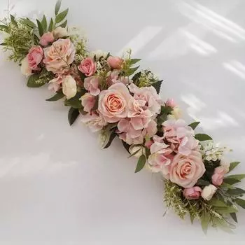 1 шт. искусственные пионы розы цветы искусственная цветочная арка гирлянда имитация дверной перемычки искусственные шелковые цветы венок для дома свадьба сад дверь настенный декор 1 Pcs красный