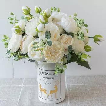 1 шт. искусственные пионы шелковые цветы пионы букеты цветы для свадебной вечеринки украшения дома розовый