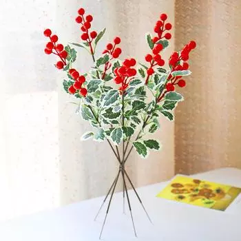 1 шт ? Искусственные ягоды Холли, новогоднее украшение, ягодная цветочная композиция, рождественские красные фрукты