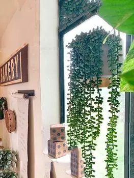 1 шт. искусственные растения украшение дома сочный плющ озеленение искусственные растения для оконного сада праздничное украшение для вечеринки настенное украшение зелёный