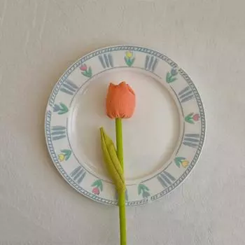 1 шт. Искусственные тюльпаны из ткани, реквизит для фотосъемки, искусственные цветы, домашний декор, цветочные ветки, украшения, креативные 23 см оранжевый