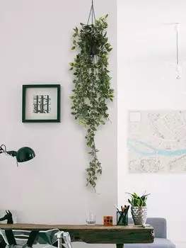 1 шт., искусственные висячие растения, висячие растения в горшках, эвкалиптовое растение, искусственная эвкалиптовая лоза, искусственная лоза Мандала, искусственные лозы для дома, стены, патио, сада, внутреннего и наружного декора