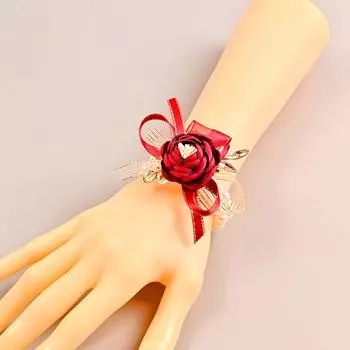 1 шт., искусственный бант для подружки невесты, свадебные подарки на запястье, корсаж с жемчугом, товары для выпускного вечера
