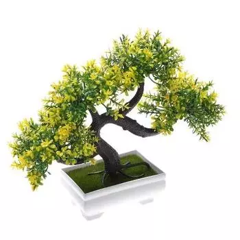 1 шт. искусственный цветок бонсай с дизайнерским горшком | Реалистичный вид - не требует ухода | небольшие растения для домашнего декора, новые