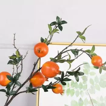 1 шт., искусственный цветок граната, яркая прозрачная текстура, защита от падения, красочный устойчивый к атмосферным воздействиям искусственный цветок, домашний декор красный