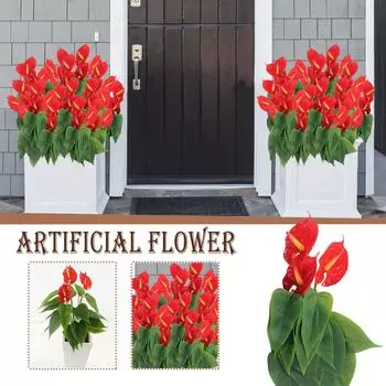 1 шт. искусственный цветок из латекса настоящий свадебный букет украшение дома красный