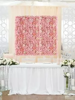 1 шт., искусственный цветок, настенная панель, декор 35x35 см, искусственный цветок, настенная шелковая роза, гортензия, цветочные панели для дома, свадьбы, фотофон, декор стены жёлтый