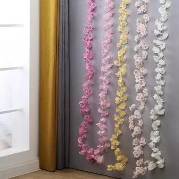 1 шт., искусственный цветок персика, декоративная цветочная лоза, искусственный цветок, лоза, крышка, цветочная лоза, вишневый цвет, лоза, цветок, лоза, праздничная вечеринка, подарки белый