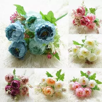 1 шт. искусственный цветок пион домашний сад свадьба DIY фотография реквизит Декор Рождественский орнамент