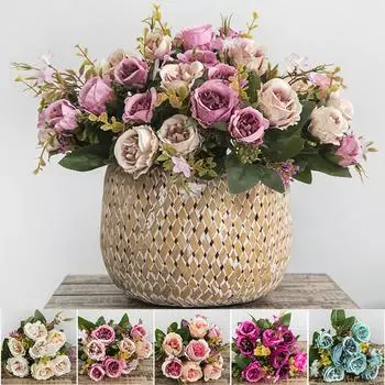 1 шт. искусственный цветок розы DIY производительность сад свадьба домашняя вечеринка реквизит для фотосессии Рождественский орнамент синий