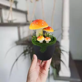 1 шт. искусственный гриб бонсай растение имитация мха цветочный горшок гриб в горшке искусственный садовый декор