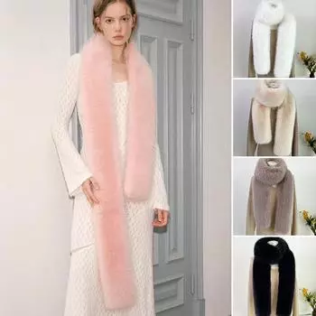 1 шт. искусственный мех лисы пушистый теплый искусственный меховой шарф длинный шарф воротник мао плюшевый шарф шаль