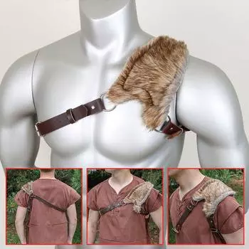 1 шт., искусственный мех, средневековый наплечник, накидка, доспехи, мужской солдат, накидка из искусственной кожи, шаль для выступлений викингов