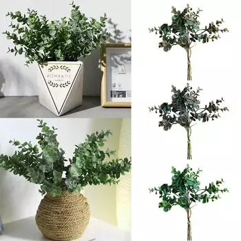 1 шт. искусственный шелк эвкалипт деньги лист зеленый сад растение листва домашний декор рождественский орнамент фиолетовый/серый