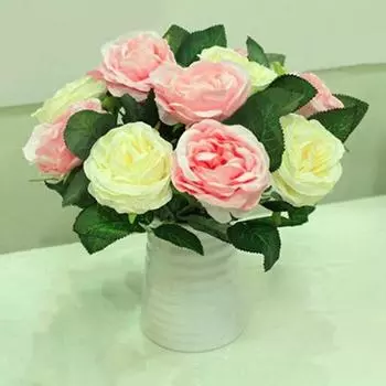 1 шт. искусственный шелк роза поддельный цветок лист свадебный букет домашний свадебный декор фиолетовый