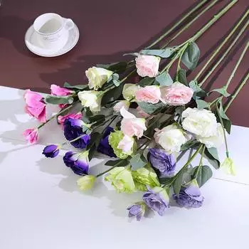 1 шт. искусственный шелковый цветок розы розы эустома европейский искусственный цветок для дома сада свадьбы вечеринки наружного внутреннего украшения зелёный