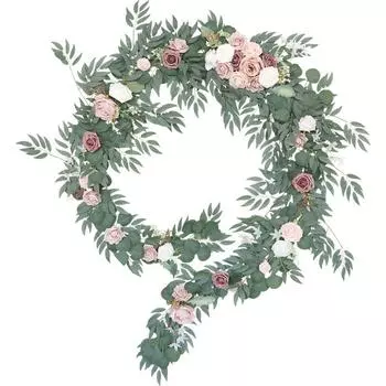 1 шт., искусственный шелковый цветок в европейском стиле, пион, роза, гипсофила, плетеный стол, цветы, уличный свадебный стол, длинное украшение из ротанга