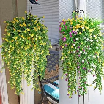 1 шт. Искусственный укалипт камелия настенный подвесной домашний настенный декор для гостиной магазина настенная обертка потолок имитация цветочной лозы украшение