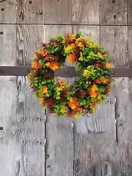 1 шт. искусственный венок на входную дверь, пластиковый искусственный цветок, эвкалиптовый венок, искусственный венок для внутреннего и наружного использования, украшение двери на Хэллоуин осенью S разноцветный