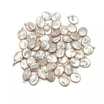 1 шт., искусственный жемчуг барочный кулон, бохо нерегулярные круглые подвески для самостоятельного ожерелья брелок подвесные декоративные аксессуары, изготовление ювелирных изделий 1,41,7 см 1Pc/1.41.7cm белый