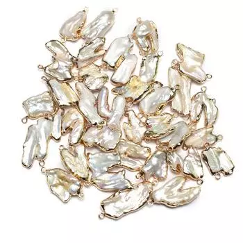 1 шт. искусственный жемчуг барокко подвеска шармы соединитель богемный ручной работы нестандартные соединители для изготовления ювелирных изделий своими руками ко Дню святого Валентина рождественские поделки 1Pc/1.72.3cm белый