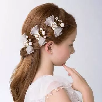 1 шт., искусственный жемчуг, шикарные аксессуары для невесты, элегантные стразы, высококачественный маленький бант, модная заколка для волос, красивая сетка белый