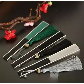 1 шт IZ4A изысканный 6,3-дюймовый женский веер мужской веер однотонный складной веер из хлопка повседневный веер подарочный веер, край из алюминиевого сплава кость