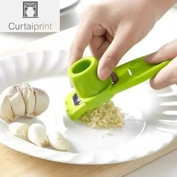 1 шт., измельчитель чеснока, пресс, многофункциональная ручная терка для измельчения имбиря и чеснока, нож для очистки чеснока, кухонные инструменты зелёный