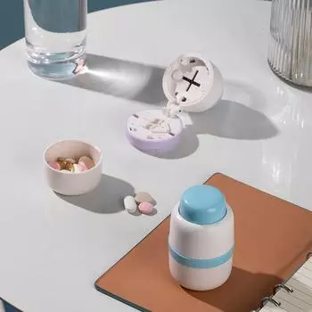 1 шт., измельчитель, коробка для резки таблеток, разделитель таблеток, чехол для хранения таблеток синий