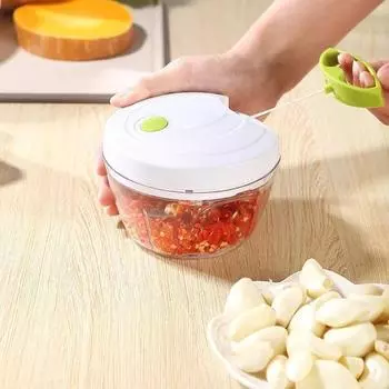 1 шт., измельчитель овощей, фруктов, ручная мясорубка, измельчитель, резак для чеснока зелёный