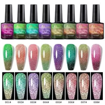 1 шт., изменяющий температуру гель-лак для ногтей Aurora Diamond Oil, 7,5 мл, волшебный маникюр-хамелеон зелёный