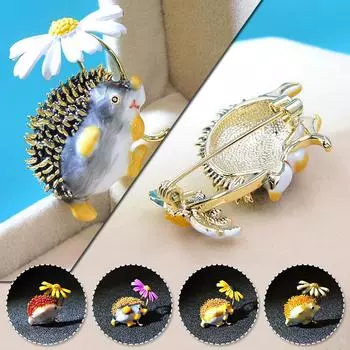 1 шт., изысканная булавка для костюма, ювелирное изделие, подарок, брошь в виде животного, милый ежик, кардиган, клипса, женские аксессуары