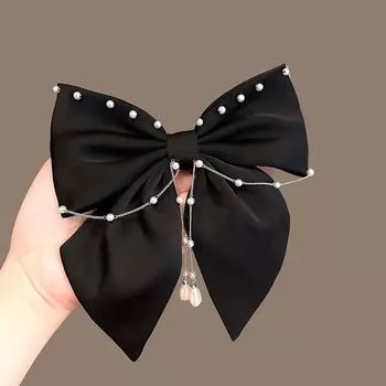 1 шт. Изысканная жемчужная подвеска, большая заколка-бант, ощущение высокого класса на затылке, заколка-автомат, новый головной убор