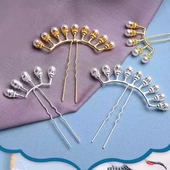 1 шт. Изысканные аксессуары для волос из сплава, красивые U-образные модные украшения, жемчужный декор, шпилька для волос