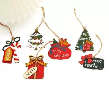 1 шт изысканные подвесные украшения украшения маленький подарочный пакет рождественская елка рождественская подвеска деревянная