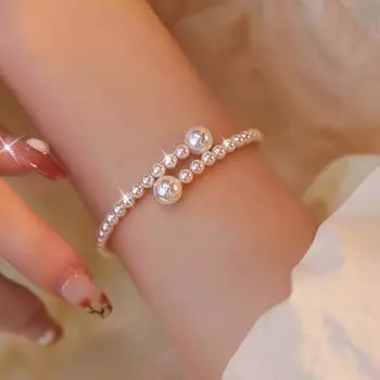 1 шт. Изысканный браслет с имитацией жемчуга в винтажном стиле, элегантный дизайн, вневременная изысканность для женщин, ювелирные изделия в винтажном стиле Pearl Bracelet