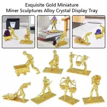1 шт. изысканный хрустальный поднос из сплава золота, миниатюрные скульптуры шахтера, забавные подарки, домашний декор