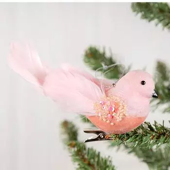 1 шт. Изысканный модный праздничный кулон с перьями и птицами, рождественское елочное украшение, рождественский кулон белый