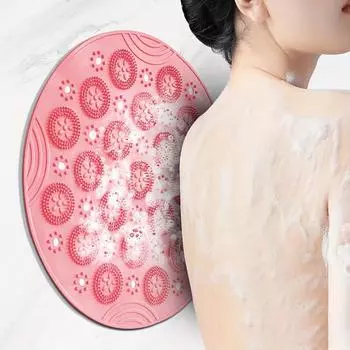 1 шт. Экологичный нескользящий коврик для ванной с присосками - круглая массажная накладка для душа для улучшенного сцепления и комфорта 30*30cm розовый