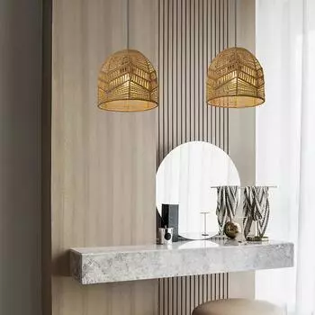 1 шт. Экологичный ручной работы креативный абажур из бумажной веревки для столовой в отеле типа «постель и завтрак» чёрный