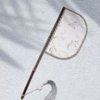 1 шт. Элегантная длинная ручка в китайском старинном стиле с кисточками в форме веера, фиолетовый бамбуковый шик, высококачественный