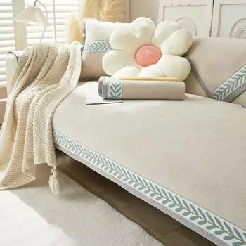 1 шт. Элегантная плетеная лента пшеничным стежком, шенилловый нескользящий чехол на подушку для дивана - Роскошный домашний декор на все сезоны 70*70cm