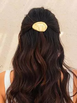 1 шт. Элегантная золотая металлическая простая резинка для волос серебряная металлическая французская пружинная заколка для волос заколки сплав модные аксессуары для волос защелка боковая защелка для волос пони Gold
