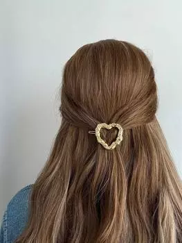 1 шт. Элегантная золотая металлическая простая резинка для волос серебряная металлическая французская весенняя заколка для волос Y2K заколки для волос сплав модные шпильки аксессуары защелка сбоку 1pc-gold