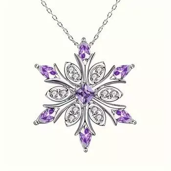 1 шт. Элегантное ожерелье с подвеской в виде снежинки, рождественский подарок для девочек-подростков, украшения на день рождения Snowflake