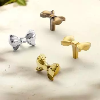 1 шт. Элегантные ручки для ящиков в форме галстука-бабочки из чистой латуни, ручки для шкафов, ручки для гардероба, мебельная фурнитура