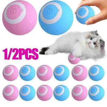 1 шт. Электрические игрушки-мячи для кошек, автоматические катящиеся умные интерактивные игрушки для кошек, обучающие самодвижущиеся игрушки для котят для игр в помещении 1pcs синий
