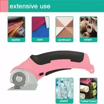 1 шт. Электрические ножницы Портативные мини-ручные ножницы для одежды, ткани, кожи, портняжные ножницы для ткани, ножницы на литиевой батарее красный