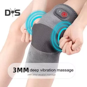 1 шт. Электрический подогреваемый наколенник с 3 уровнями регулировки температуры, питание от USB, облегчение боли в коленном суставе, артрит, вибрационный массажер, нагревательный бандаж для колена серый