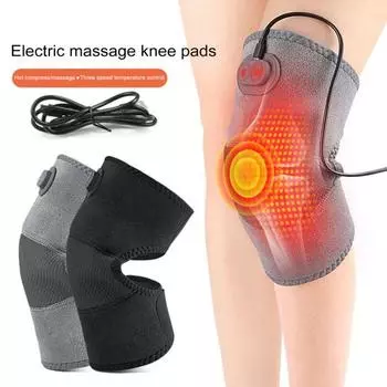 1 шт. Электрический подогреваемый наколенник с 3 уровнями регулировки температуры, питание от USB, коленный сустав серый